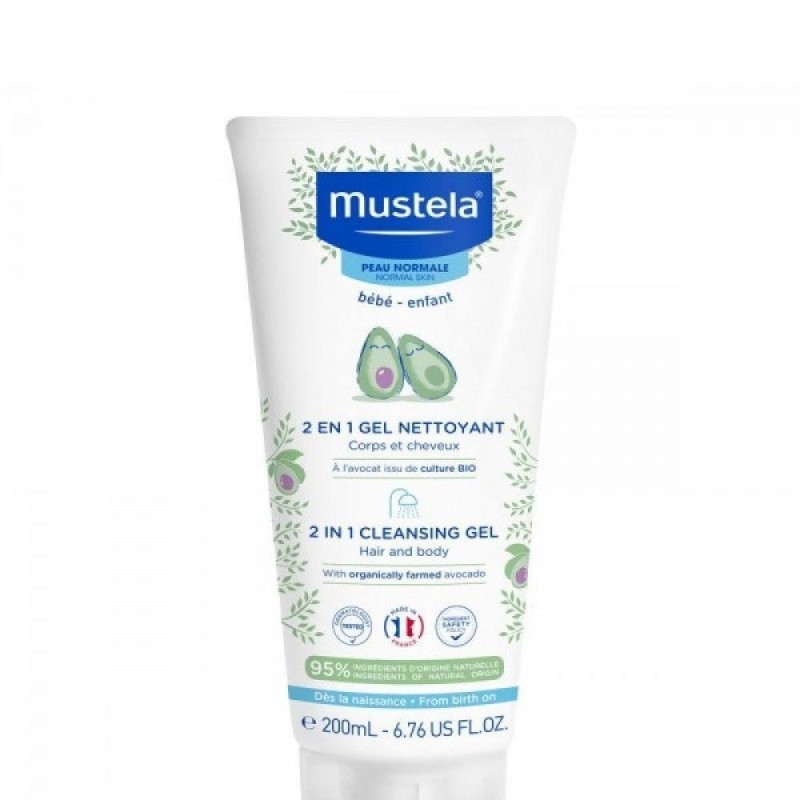 MUSTELA GEL NETTOYANT 2 en 1 CHEVEUX ET CORPS 200ML