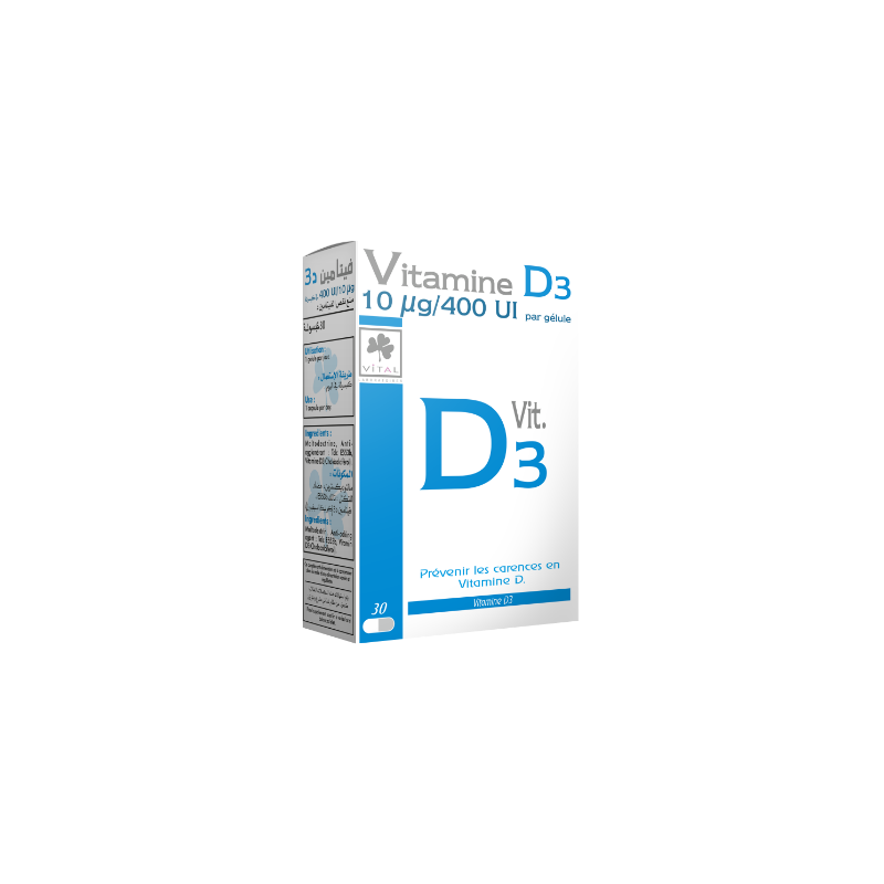 VITAL VITAMINE D3 BOITE DE 30 GELULES