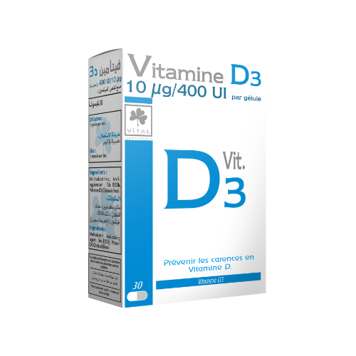 VITAL VITAMINE D3 BOITE DE 30 GELULES