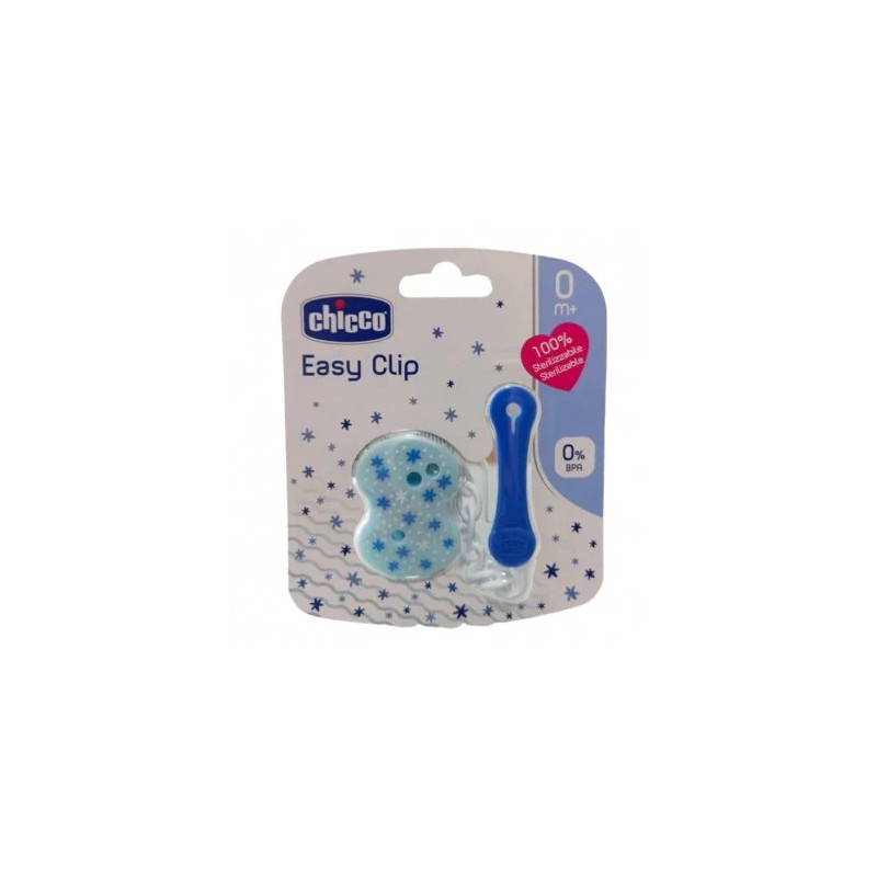 CHICCO ATTACHE SUCETTE CHAINE BLEU