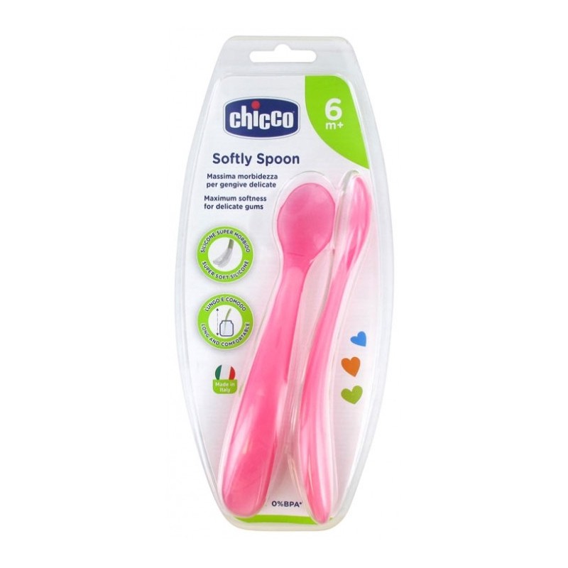 CHICCO CUILLERE EN SILICONE ROSE 6 MOIS+