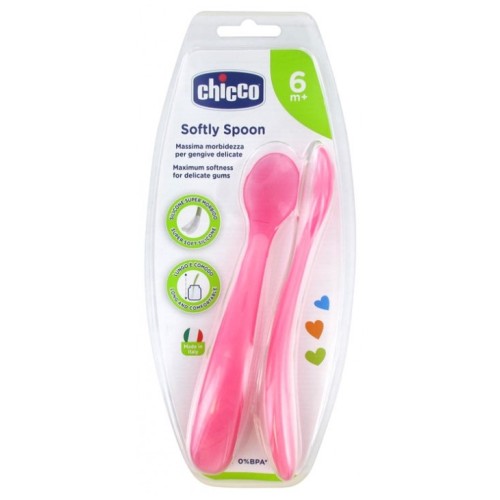 CHICCO CUILLERE EN SILICONE ROSE 6 MOIS+