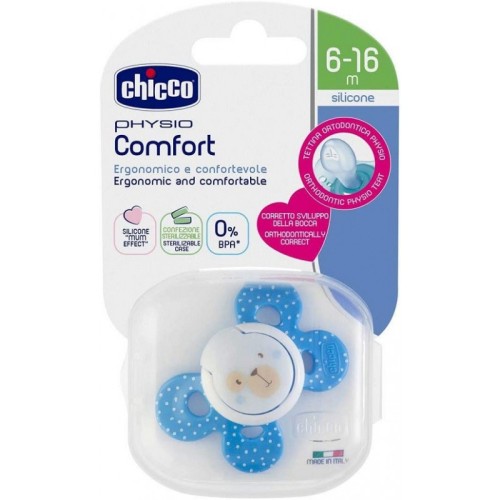 CHICCO SUCETTE COMFORT BLEU 6-16 MOIS