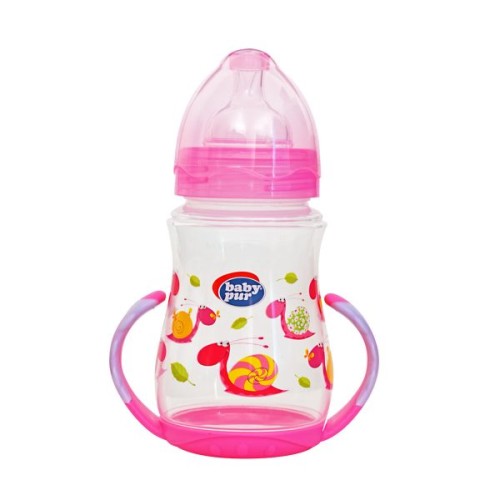 BABY PUR BIBERON PASTEL COL LARGE AVEC ANSES 240ML NWN 024