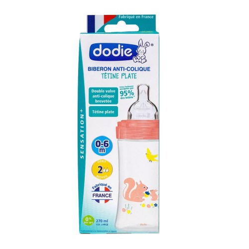 DODIE BIBERON ANTI-COLIQUE PLASTIQUE DEBIT 2 0-6 M 270ML