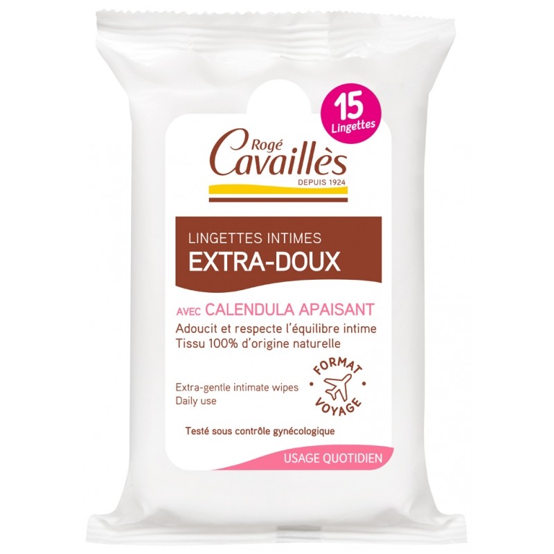 ROGE CAVAILLES LINGETTE INTIME EXTRA DOUX 15 LINGETTES