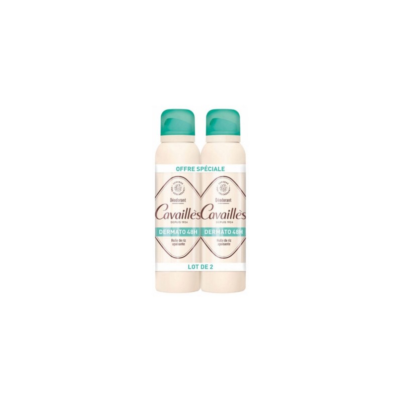 ROGE CAVAILLES LOT DE 2 DEO SPRAY DERMATO 48H 150ML