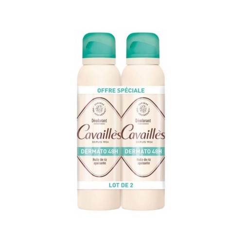 ROGE CAVAILLES LOT DE 2 DEO SPRAY DERMATO 48H 150ML