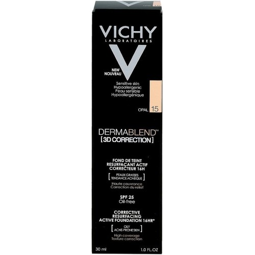 VICHY DERMABLEND FOND DE TEINT 3D CORRECTION NUMERO 15 SPF25 30ML