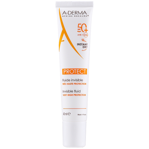 A-DERMA ECRAN FLUIDE INVISIBLE SPF50+ 40ML