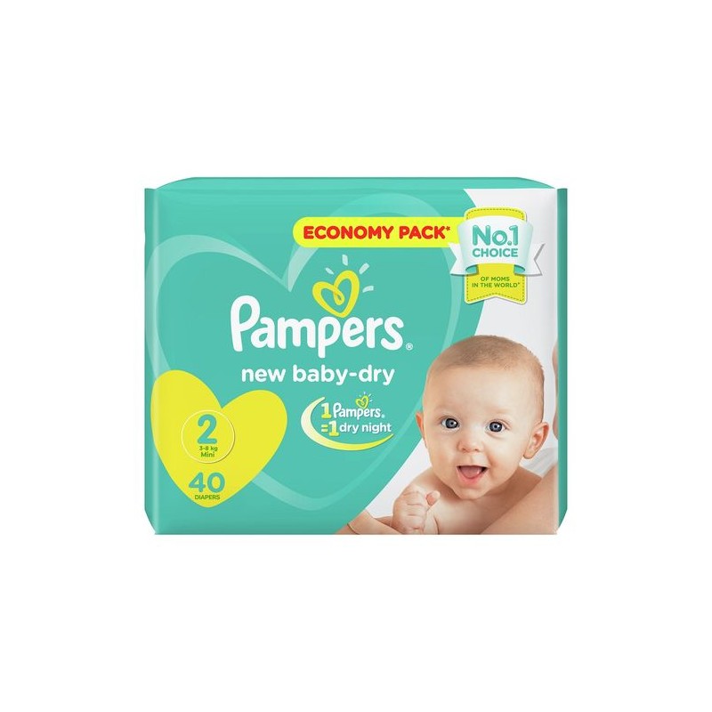 PAMPERS COUCHE T2 SMALL 3-8KG BT/40