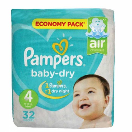 PAMPERS COUCHE T4 9-18KG MAXI BOITE DE 32