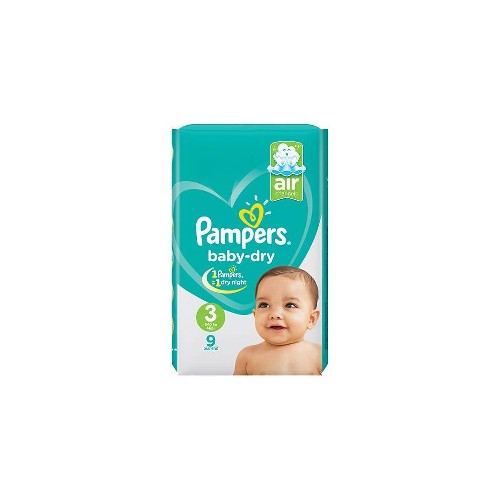 PAMPERS COUCHE T3 6-10KG BOITE DE 9