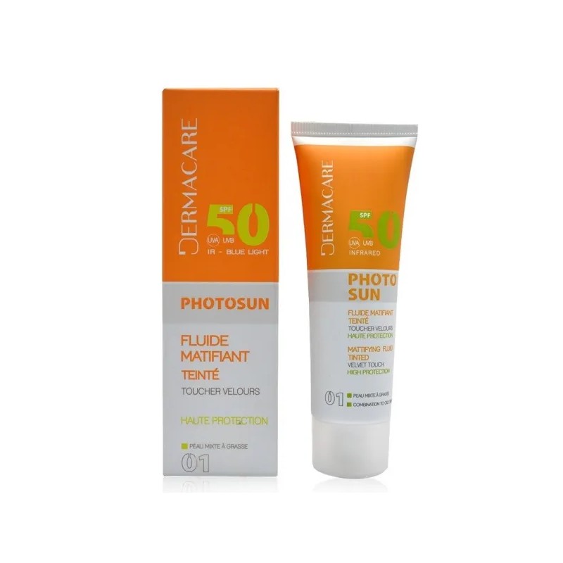 DERMACARE PHOTOSUN ECRAN FLUIDE MATIFIANT TEINTE 01 SPF50 50ML