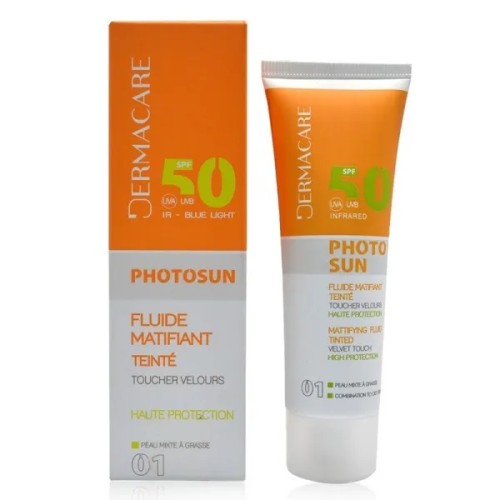 DERMACARE PHOTOSUN ECRAN FLUIDE MATIFIANT TEINTE 01 SPF50 50ML