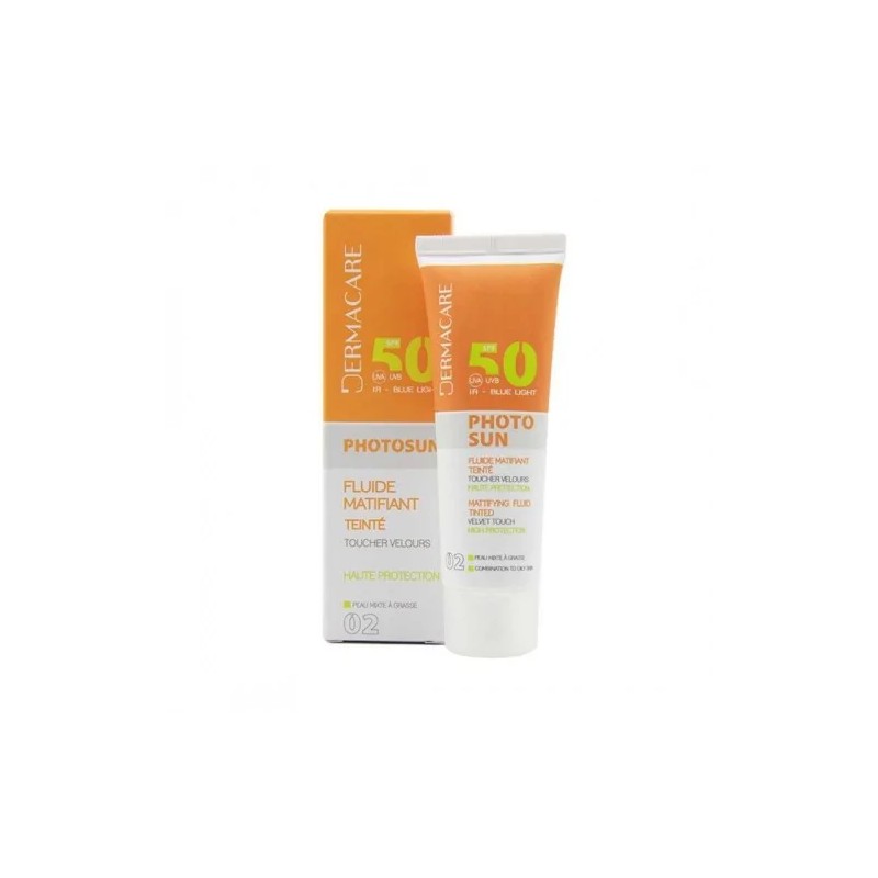 DERMACARE PHOTOSUN ECRAN FLUIDE MATIFIANT TEINTE 02 SPF50 50ML