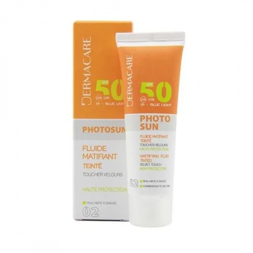 DERMACARE PHOTOSUN ECRAN FLUIDE MATIFIANT TEINTE 02 SPF50 50ML