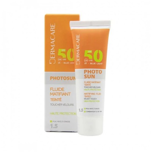 DERMACARE PHOTOSUN ECRAN FLUIDE MATIFIANT TEINTE 1,5 SPF50 50ML