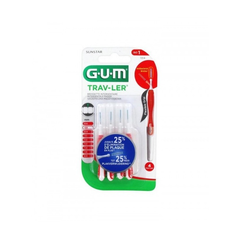 GUM BROSSETTE INTERDENTAIRE TRAV LER 0,8MM 4 PIECES 1314