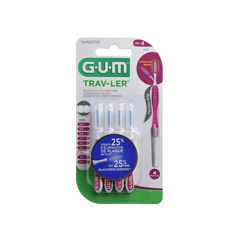 GUM BROSSETTE INTERDENTARE TRAV LER 4 PIECES 1612