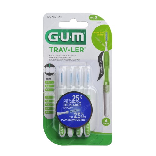 GUM BROSSETTE INTERDENTAIRE TRAV LER 4 PIECES 1414