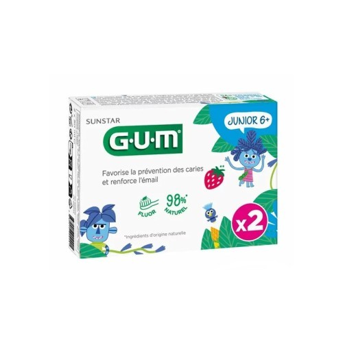 GUM DENTIFRICE PACK DE 2 JUNIOR 6 ANS+ GOUT FRAISE