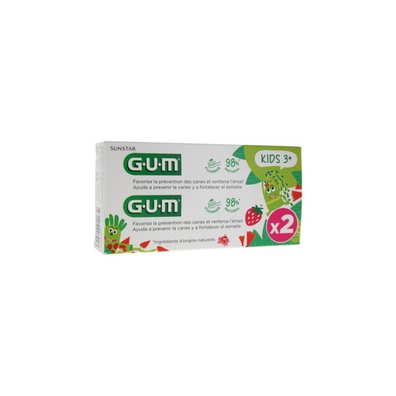 GUM DENTIFRICE KIDS 3 ANS+ FRAISE PACK 2