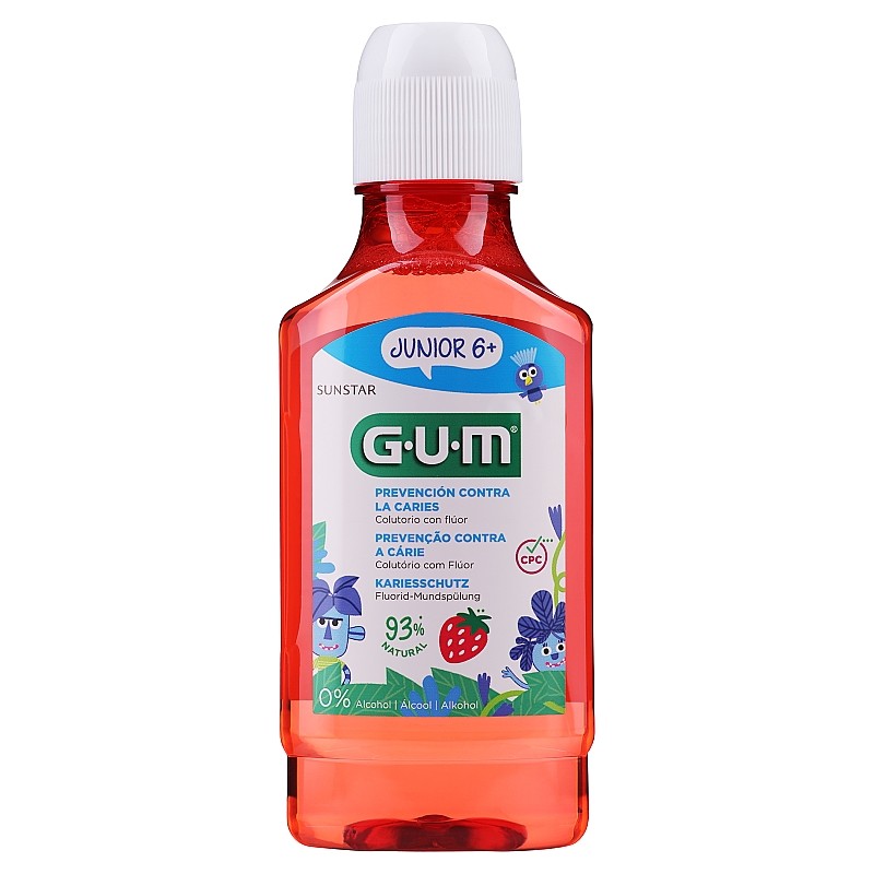 GUM JUNIOR BAIN DE BOUCHE JUNIOR 6 ANS+ GOUT FRAISE 300ML