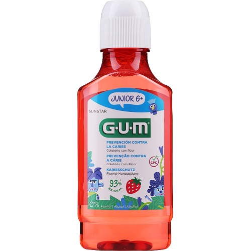 GUM JUNIOR BAIN DE BOUCHE JUNIOR 6 ANS+ GOUT FRAISE 300ML