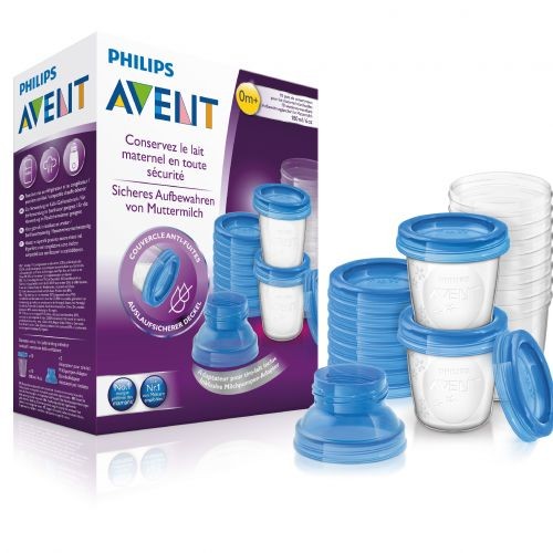 PHILIPS AVENT 10 POTS DE CONSERVATION DU LAIT MATERNEL 180ML 0M+