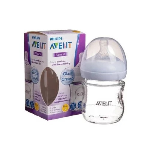 PHILIPS AVENT BIBERON NATUREL EN VERRE 0MOIS+ 120ML