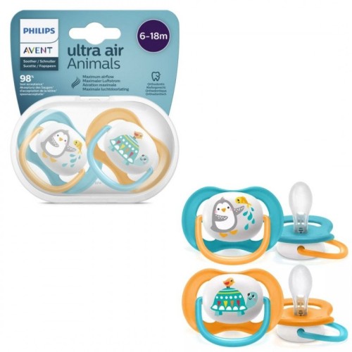 PHILIPS AVENT SUCETTE ULTRA AIR ANIMALS MIXTE 6-18M LOT DE 2