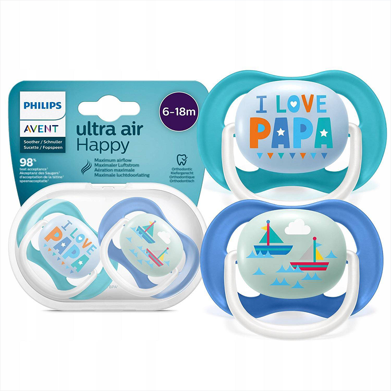 PHILIPS AVENT SUCETTE ULTRA AIR HAPPY 6-18M LOT DE 2 GARCON