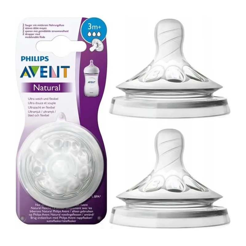 PHILIPS AVENT TETINE NATUREL 3MOIS+ DEBIT 3 2 PIECES