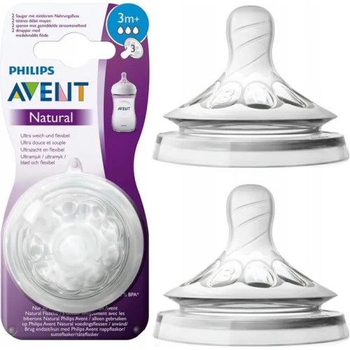 PHILIPS AVENT TETINE NATUREL 3MOIS+ DEBIT 3 2 PIECES