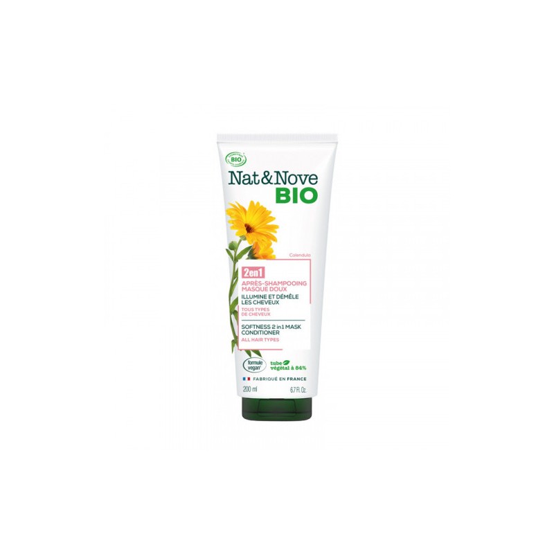 NAT&NOVE BIO 2EN1 APRES SHAMPOOING MASQUE DOUX 200ML