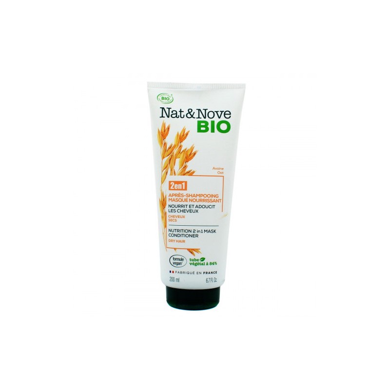 NAT&NOVE BIO 2EN1 APRES SHAMPOOING MASQUE NOURRISSANT CHEVEUX SECS 200ML