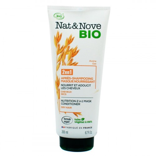 NAT&NOVE BIO 2EN1 APRES SHAMPOOING MASQUE NOURRISSANT CHEVEUX SECS 200ML