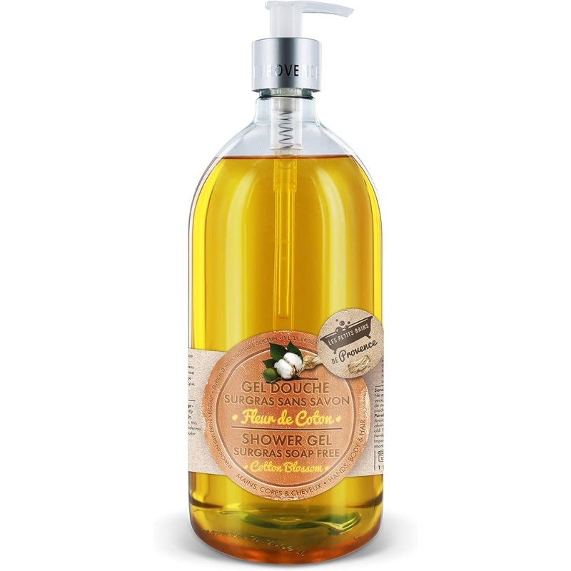 LES PETITS BAINS DE PROVENCE GEL DOUCHE FLEUR DE COTON 1L