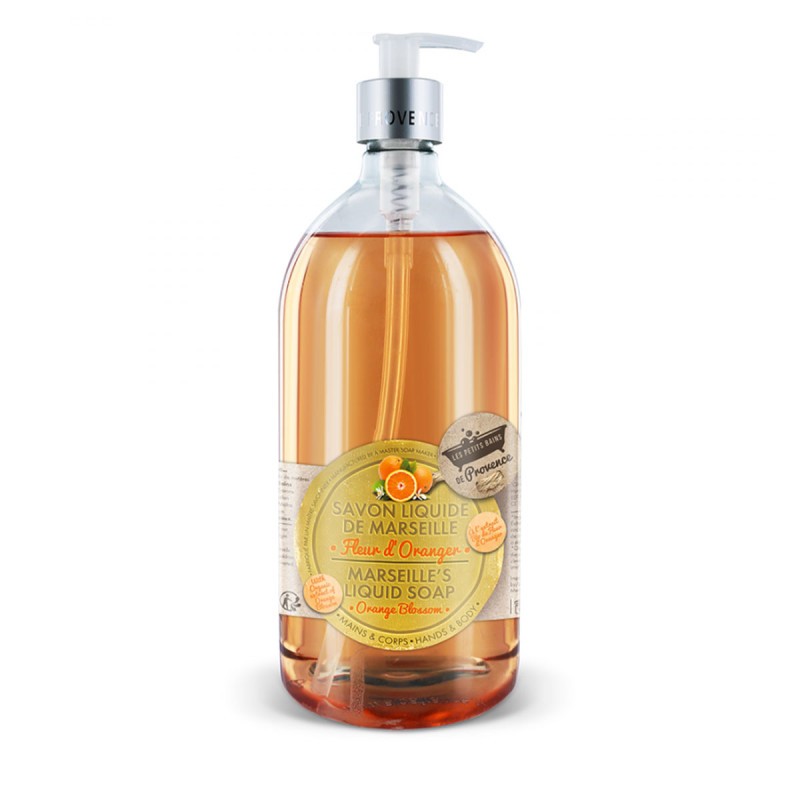 LES PETITS BAINS DE PROVENCE SAVON LIQUIDE FLEUR D'ORANGER 1L