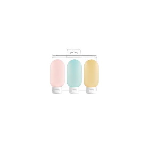 PACK DE 3 BOUTEILLES DE VOYAGE BLEU/JAUNE/ROSE