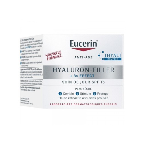 EUCERIN HYALURON FILLER SOIN DE JOUR ANTI AGE SPF15 PEAU SECHE POT 50ML