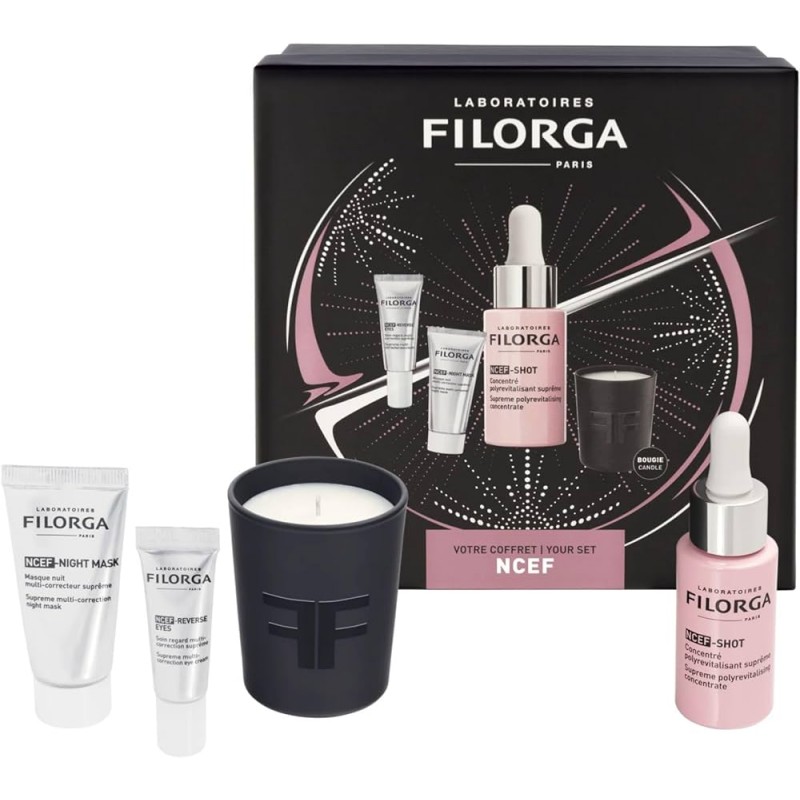 FILORGA COFFRET NCEF-SHOT 15ML+ NIGHT MASK + REVERSE EYES + BOUGIE