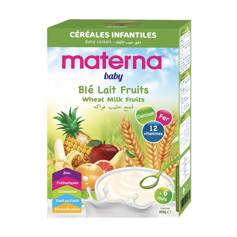 MATERNA CEREALES INFANTILES BLE LAIT FRUITS 200GR