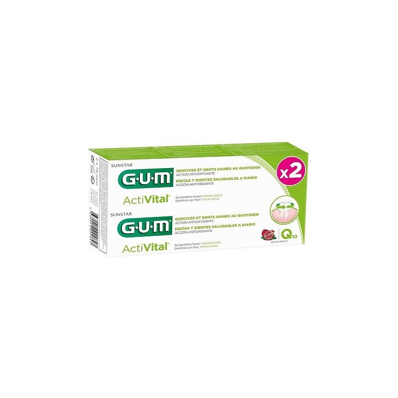 GUM ACTIVITAL DENTIFRICE LOT DE DEUX 75ML X2