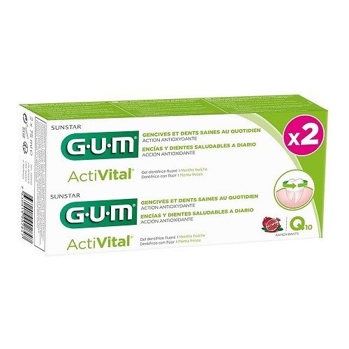 GUM ACTIVITAL DENTIFRICE LOT DE DEUX 75ML X2