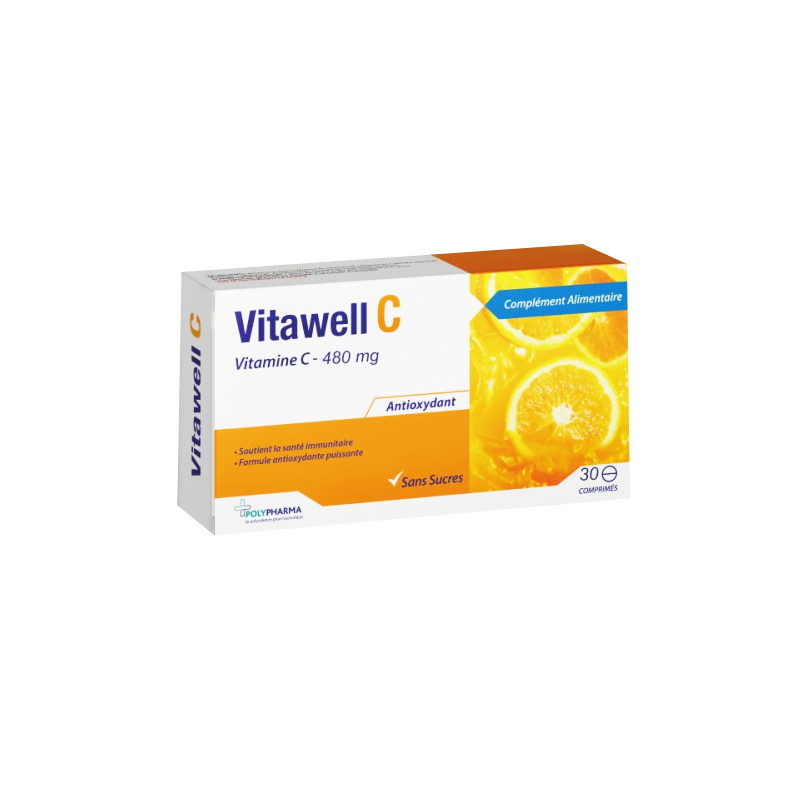 VITAWELL C VITAMINE C 480MG anti oxydant boite de 30 comprimes