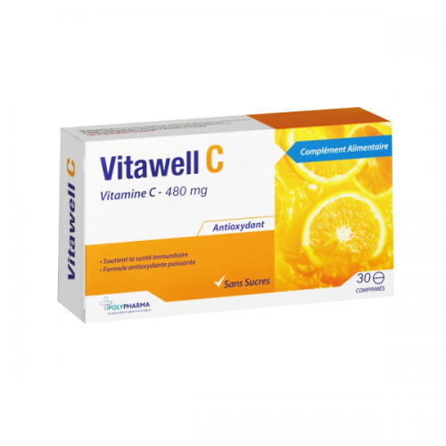 VITAWELL C VITAMINE C 480MG anti oxydant boite de 30 comprimes