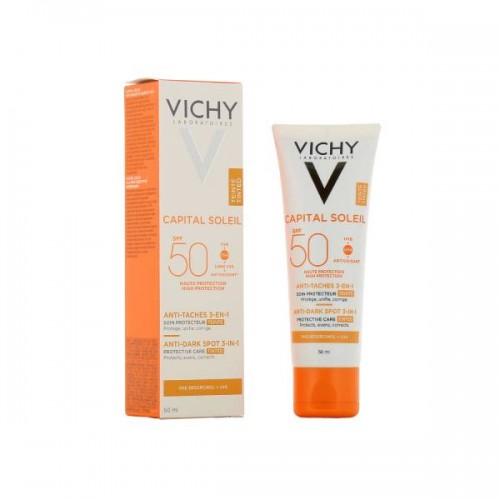 VICHY CAPITAL SOLEIL ECRAN ANTI TACHE TEINTE 3EN1 SPF 50+ 50ML