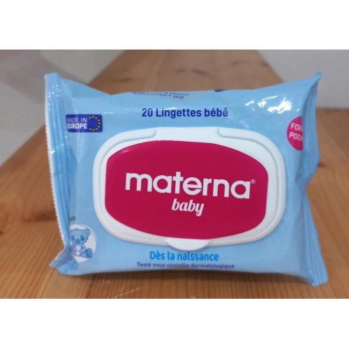 MATERNA LINGETTES FORMAT POCKET BLEU BOITE DE 20